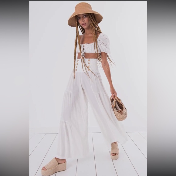 ShopEvelynne Pants - 08 Boho Wide Leg Pants With Buttons